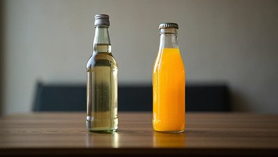 Две бутылки с напитками