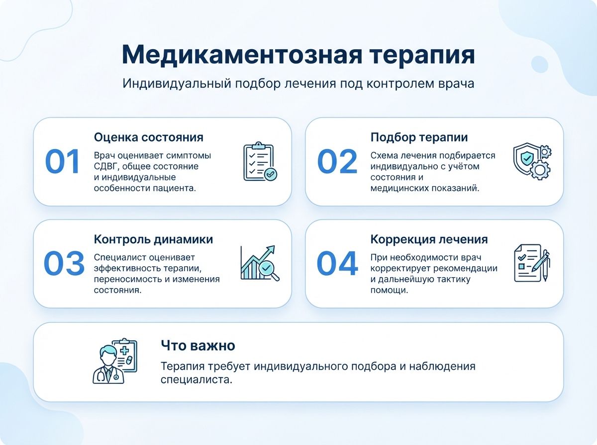 Лечение СДВГ в Королёве у детей и взрослыхинфографика