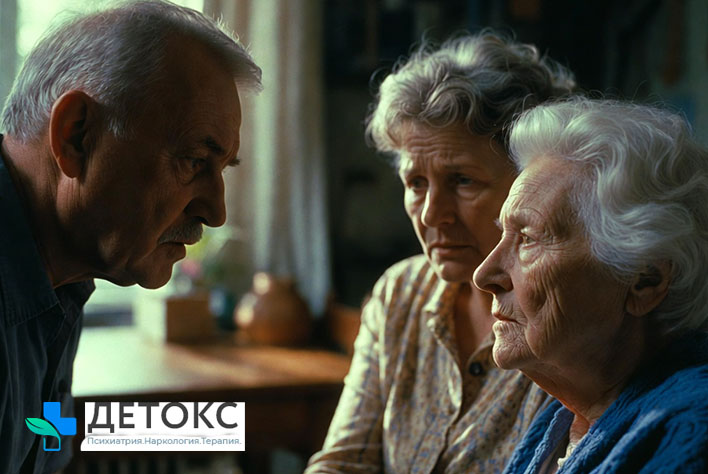 Близкие люди переживают за родственника